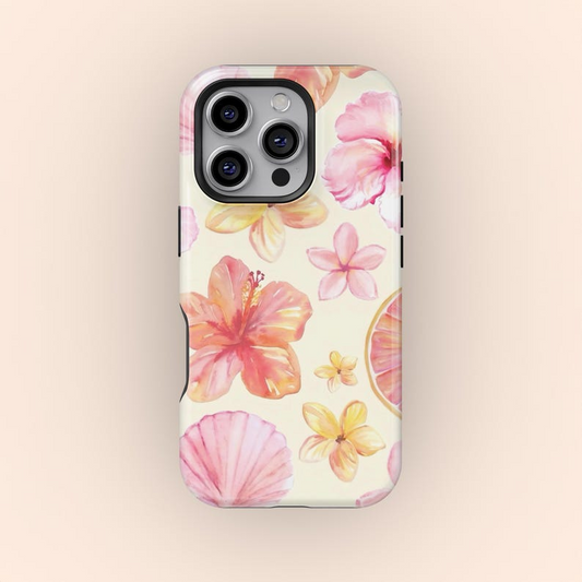 Danterore Hibiscus Seashell Phone Case: Magsafe Compatible