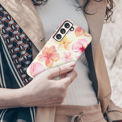 Danterore Hibiscus Seashell Phone Case: Magsafe Compatible