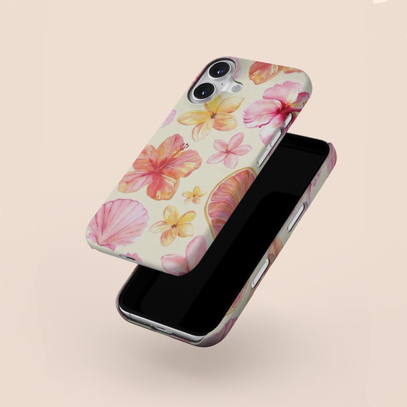 Danterore Hibiscus Seashell Phone Case: Magsafe Compatible