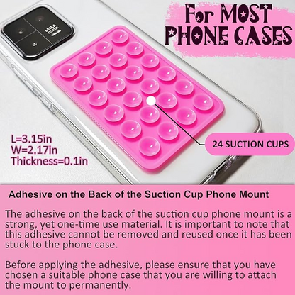 Danterore Light Pink Silicone Suction Phone Mount – Hands-Free Holder for Selfies & Videos