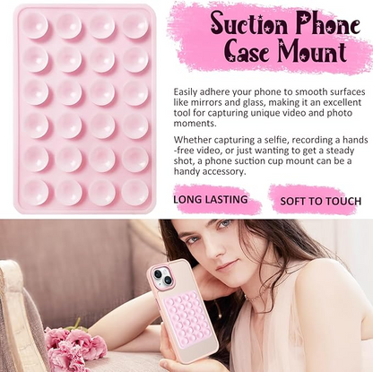 Danterore Light Pink Silicone Suction Phone Mount – Hands-Free Holder for Selfies & Videos