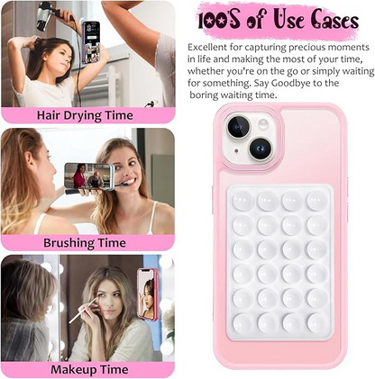 Danterore Light Pink Silicone Suction Phone Mount – Hands-Free Holder for Selfies & Videos